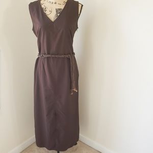 LOFT Sleeveless Belted Sun Dress